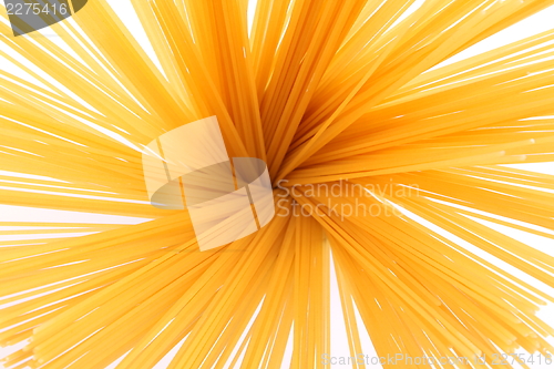 Image of Bunch of spaghetti on white background
