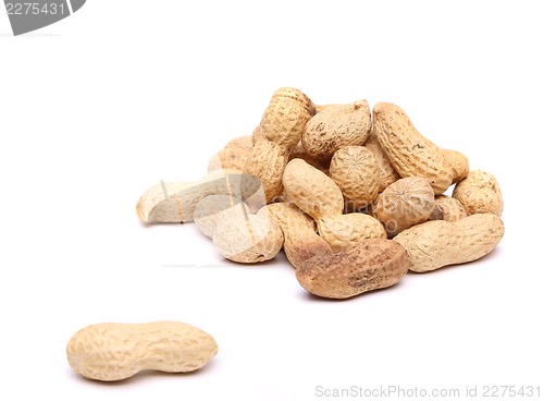 Image of A handful of peanuts for a pod