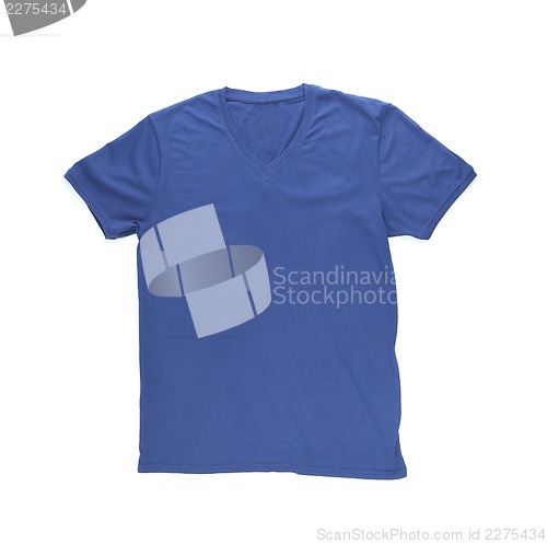 Image of Men's blue T-shirt with clipping path.