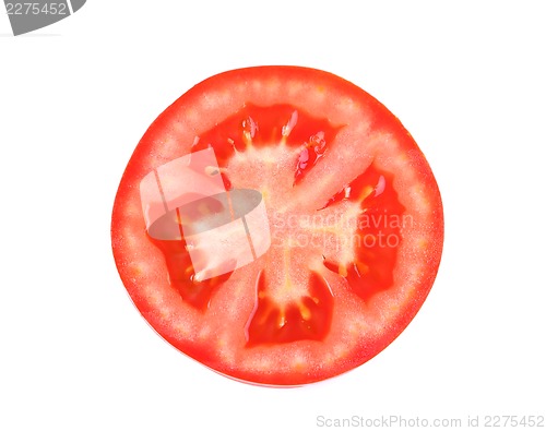 Image of slice of tomato isolated close-up