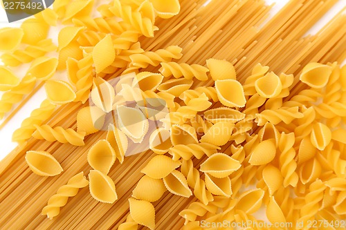 Image of A background of different pasta