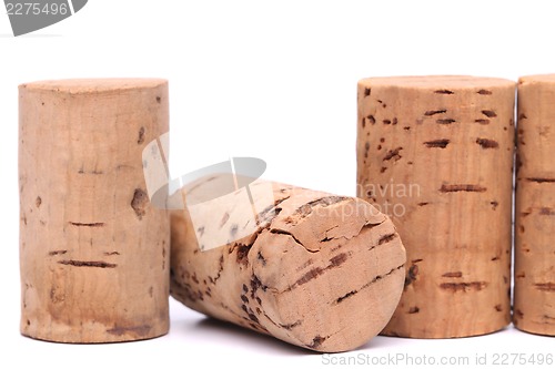 Image of wine corks set isolated on white