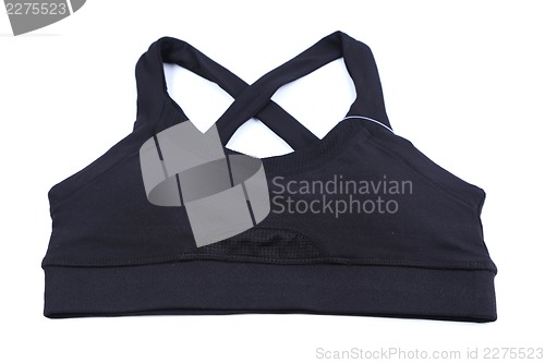 Image of A black sports bra.