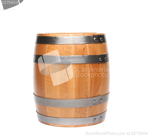 Image of Wood barrel isolated