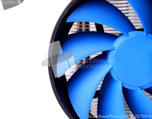Image of Powerful computer cooler with blue fun