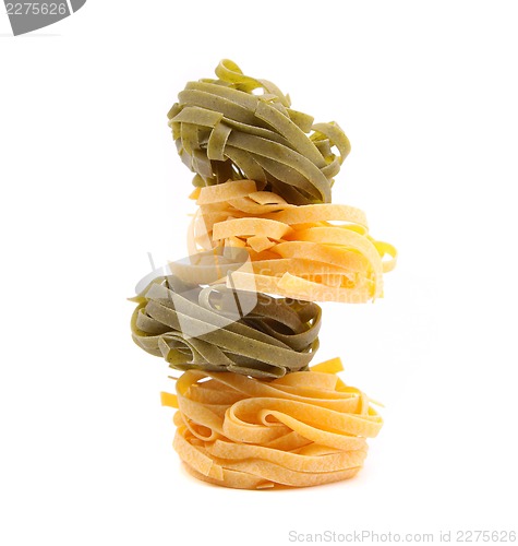 Image of Tagliatelle in two colours, close-up