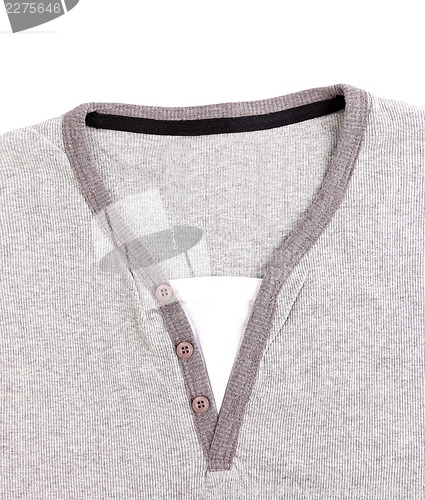 Image of Polo Shirt no collar close-up.