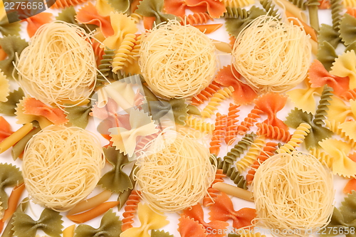 Image of A different pasta in three colors.