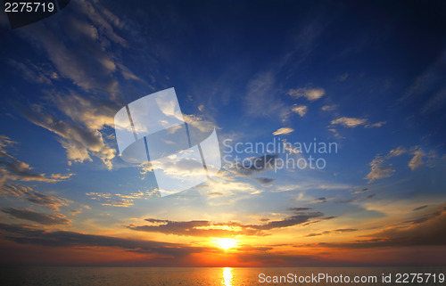 Image of beautiful sunset over sea
