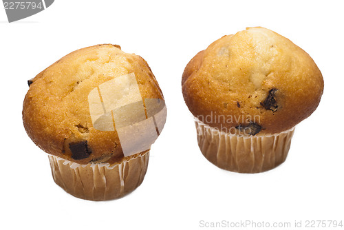 Image of chocolate muffin isolated