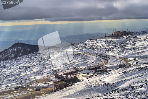 Image of etna volcano. sky resort