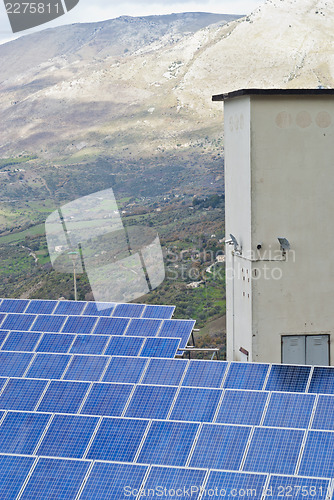 Image of View of solar panels in the Madonie mountains