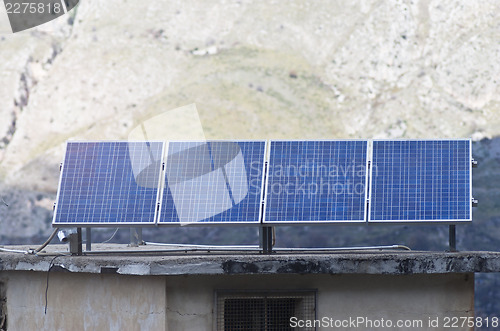 Image of View of solar panels in the Madonie mountains