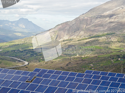 Image of View of solar panels in the Madonie mountains