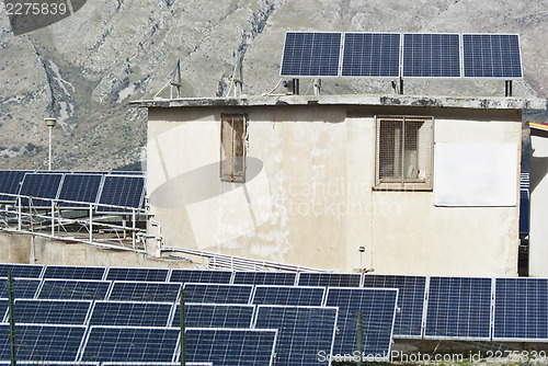 Image of View of solar panels in the Madonie mountains