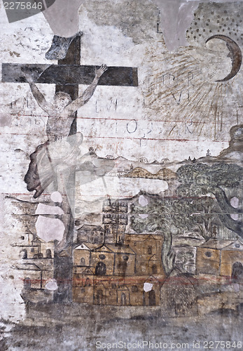Image of graffiti in the dungeons of the Inquisition in Palermo