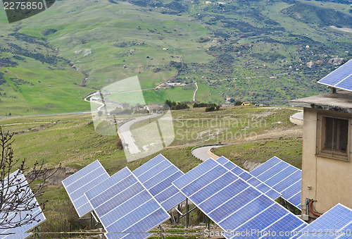 Image of View of solar panels in the Madonie mountains
