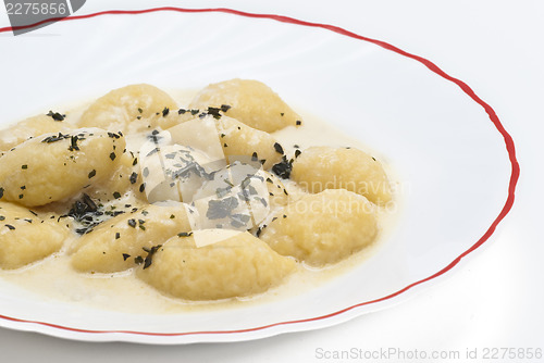 Image of gnocchi with four cheese sauce