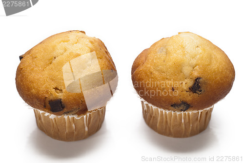 Image of chocolate muffin isolated