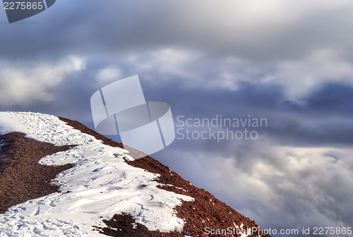 Image of summit of the volcano. etna