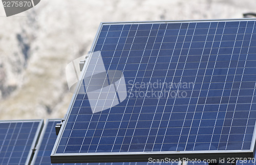 Image of Detail of solar panels in the Madonie mountains