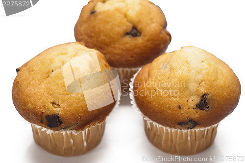 Image of chocolate muffin isolated