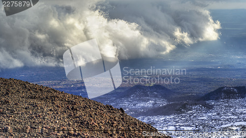 Image of view of Etna volcano.