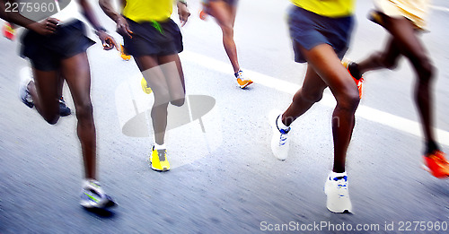 Image of Marathon runners - blurred motion