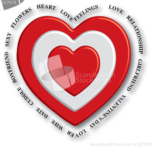 Image of 3d heart text