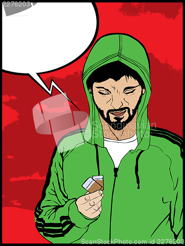 Image of Drug addict comic style