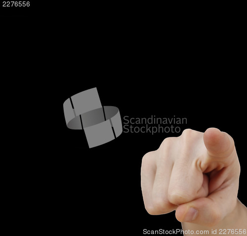 Image of White hand on black