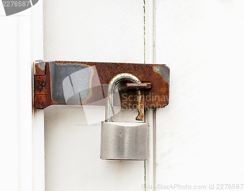 Image of padlock on door