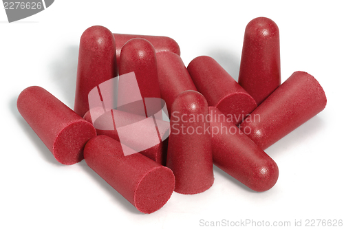 Image of red earplugs