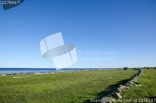 Image of Old stonewall at coast