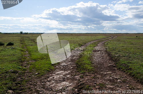 Image of Dirt road with track choice