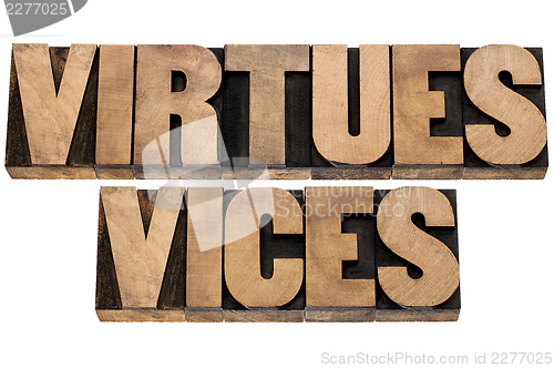 Image of virtues and vices words