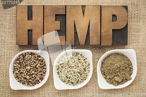 Image of hemp seeds, hearts and prtotein