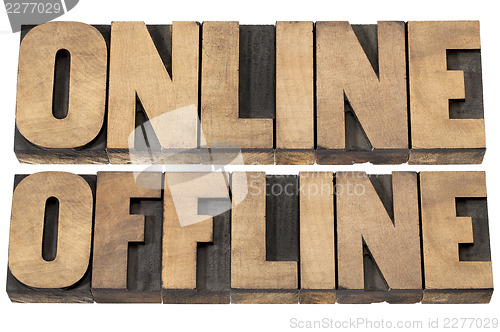 Image of online and offline words