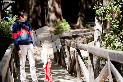 Image of family of two hiking