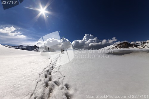 Image of Hikers on snow mountains