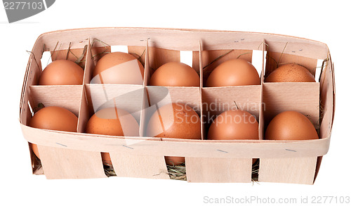 Image of Brown eggs in eco box