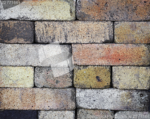 Image of Stacked fireproof bricks background