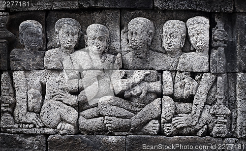 Image of Ancient carving - Borobudur temple from Indonesia, Java