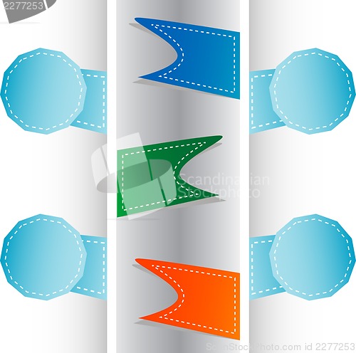 Image of Set of origami ribbons and banners. label set
