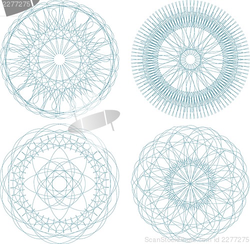 Image of round guilloche element for certificate, money design