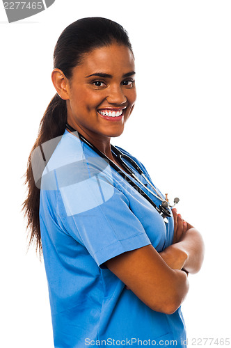 Image of Confident smiling female physician