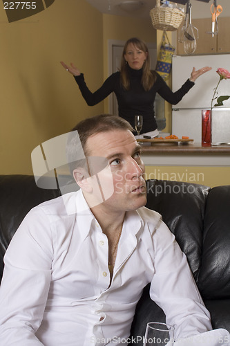 Image of couple arguing in apartment