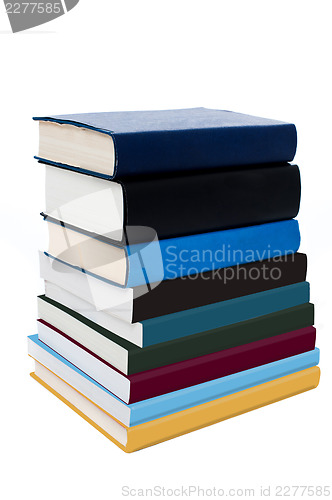 Image of Stack of books isolated over white background