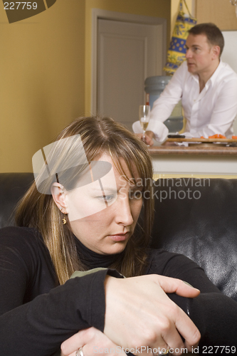 Image of couple arguing in apartment