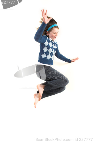 Image of teen jumping high